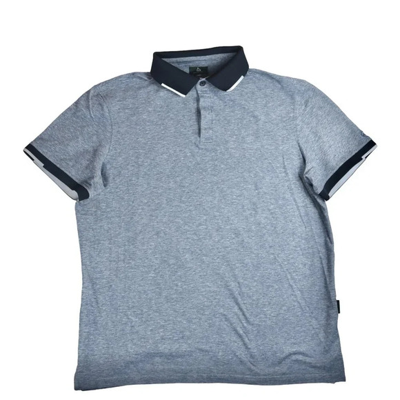 Adriano Goldschmied || AG Men's Polo Green Label Light Blue Grey Oxford  Shirt M - Picture 2 of 8